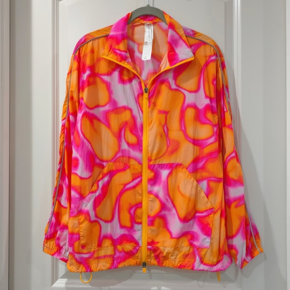 FABLETICS Flyweight Oversized Vibrant Pink and Orange Women's Jacket, Size XS - Picture 3 of 15